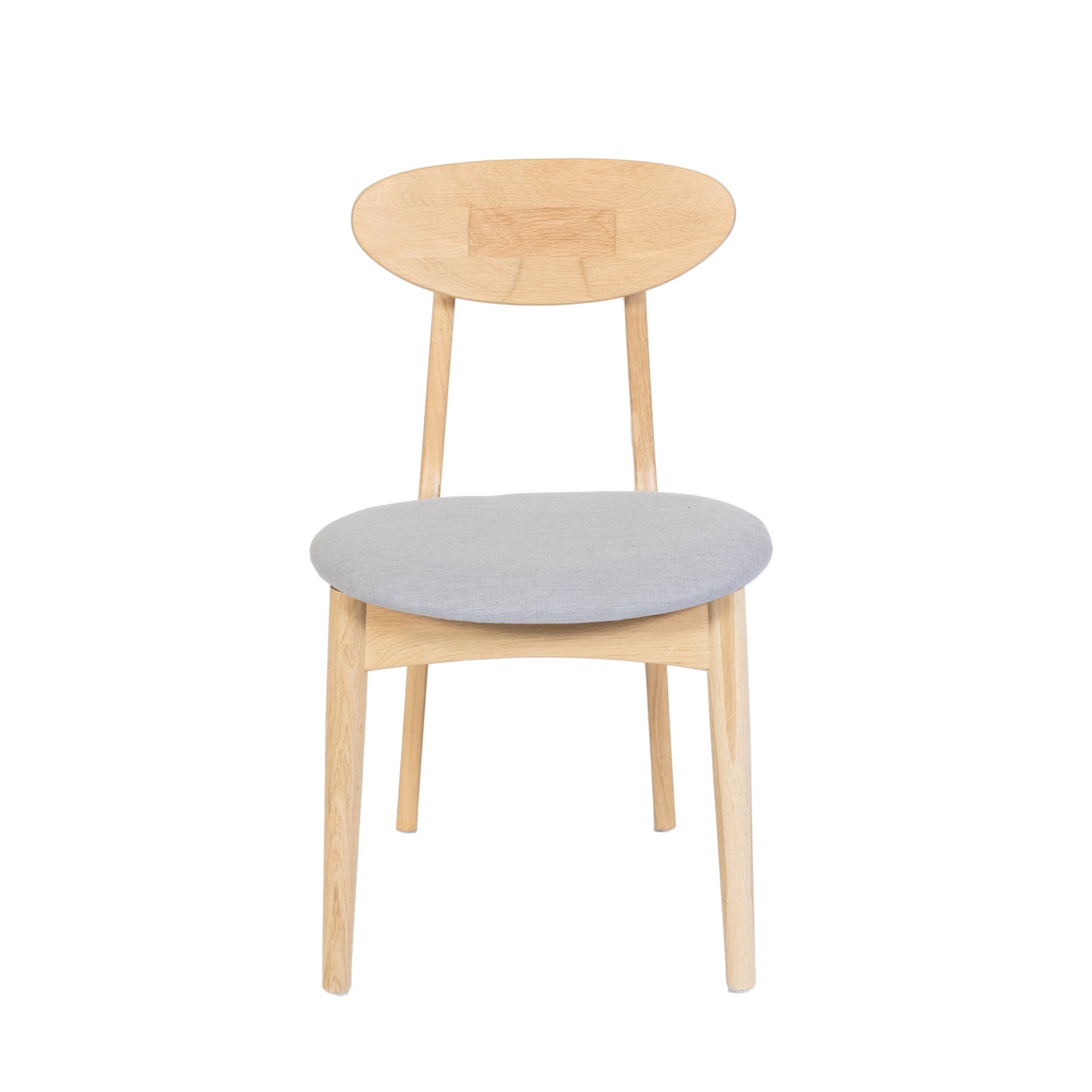 Emily Dining Chair Oak - Padded Seat Light Grey