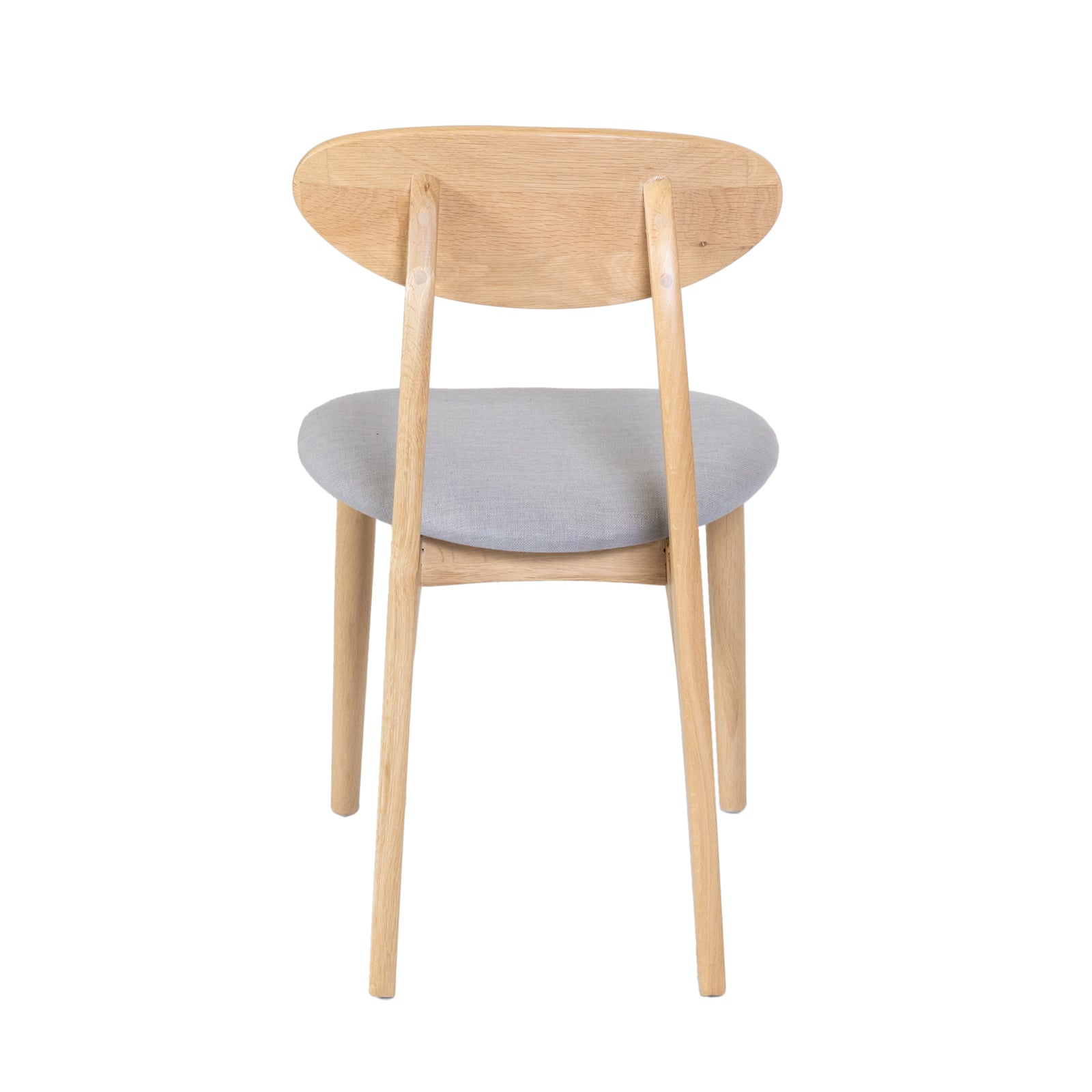 Emily Dining Chair Oak - Padded Seat Light Grey