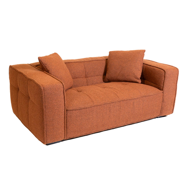 Cubic Studio Sofa Brick Red Boucle 2 Seater