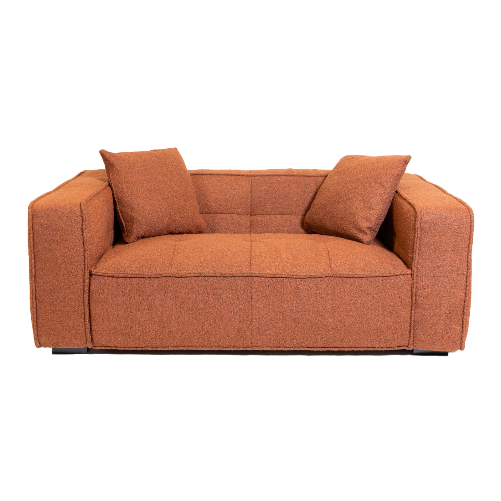 Cubic Studio Sofa Brick Red Boucle 2 Seater