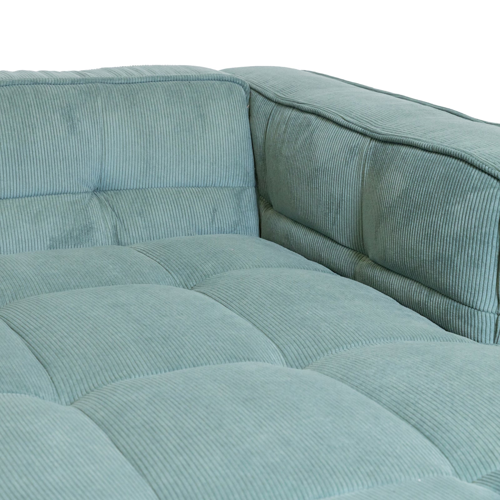 Cubic Left Corner Studio Sofa Teal Corduroy