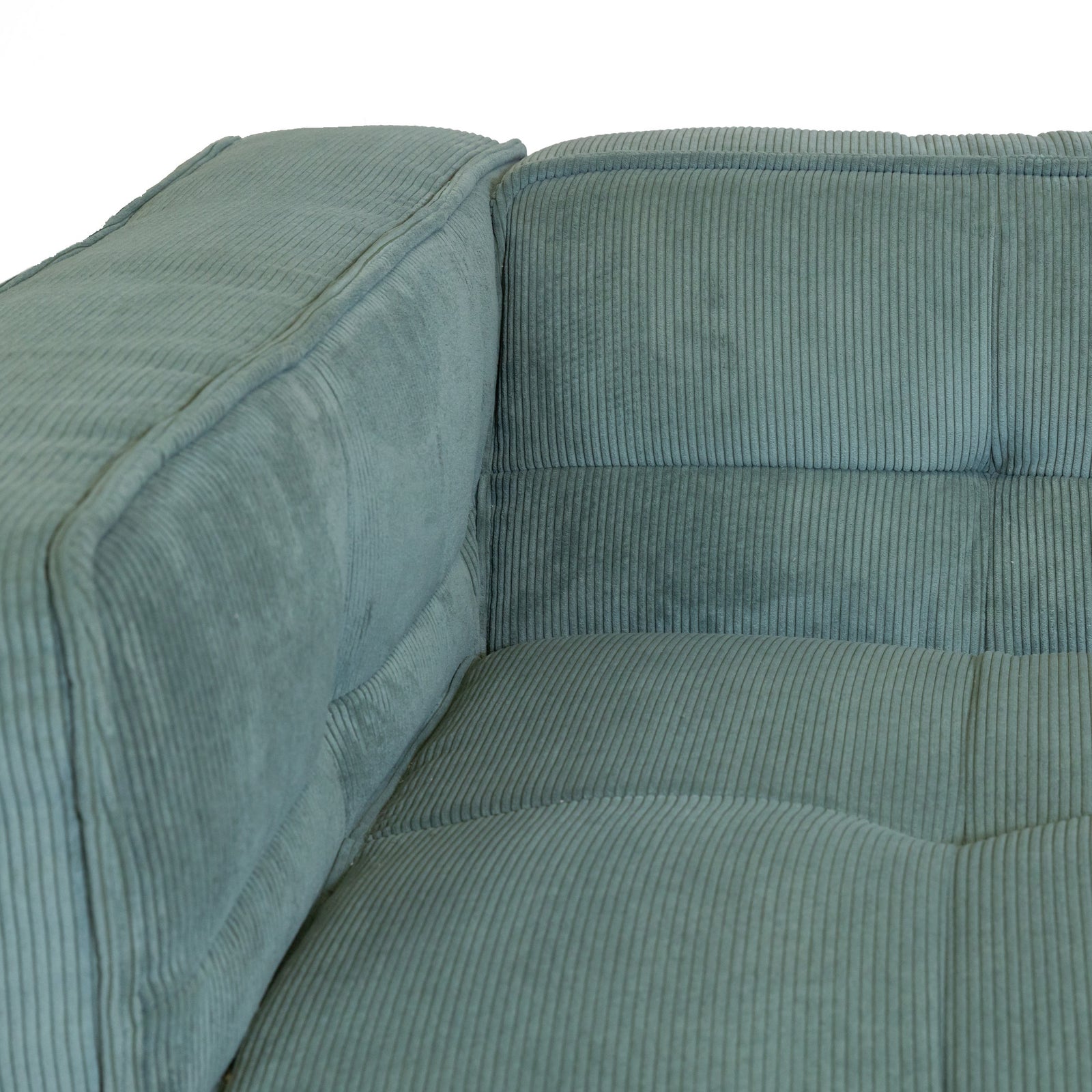 Cubic Left Corner Studio Sofa Teal Corduroy