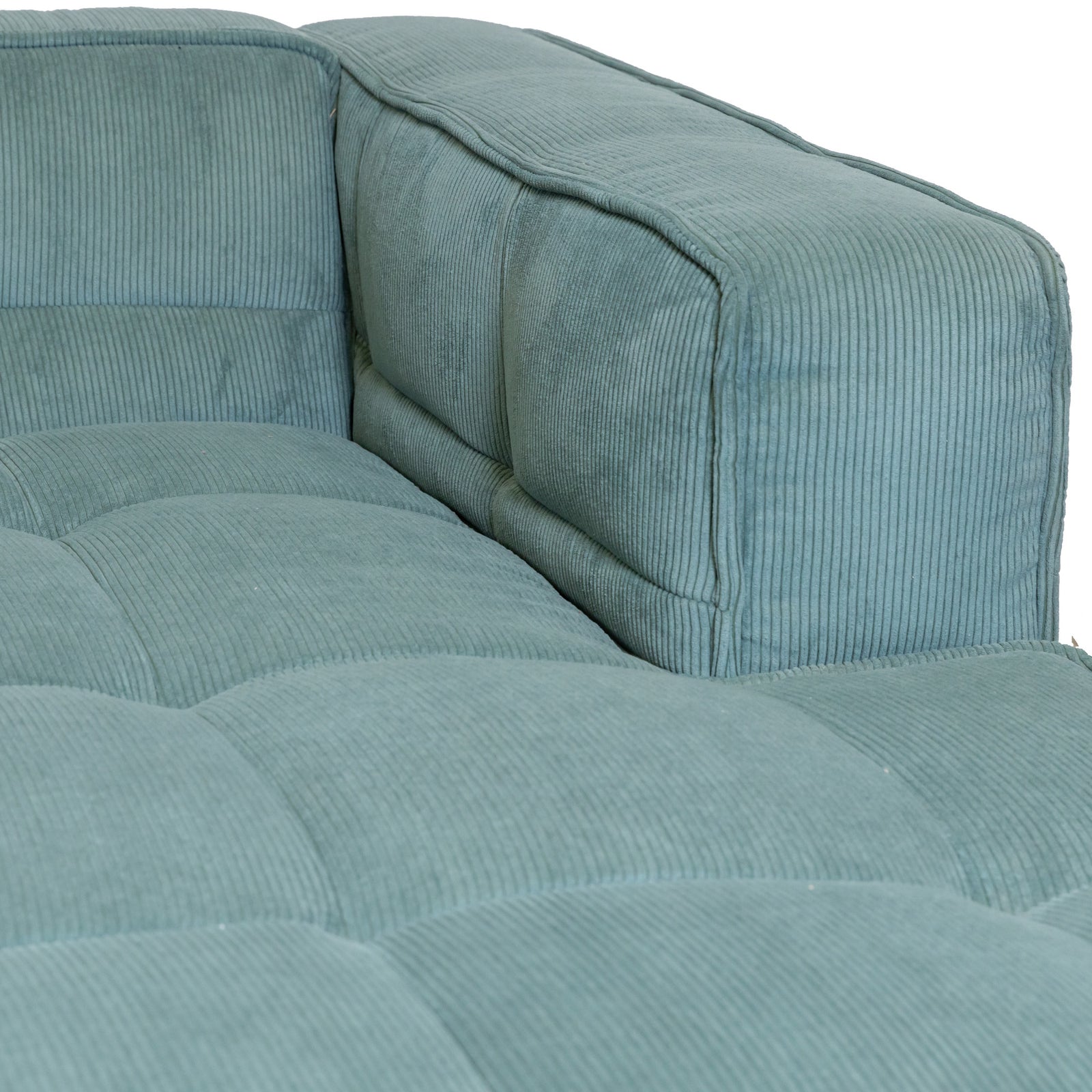 Cubic Left Corner Studio Sofa Teal Corduroy