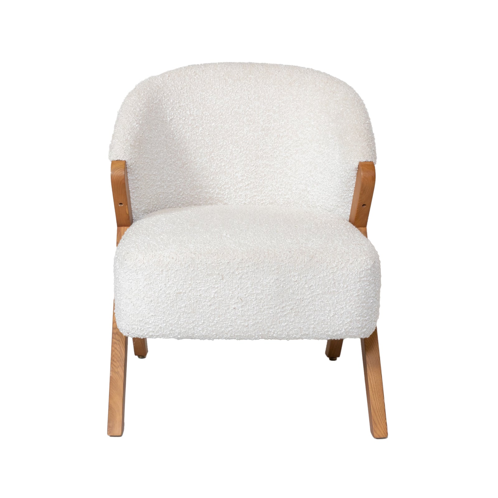 Sherpa Style Boucle Chair / Walnut Legs