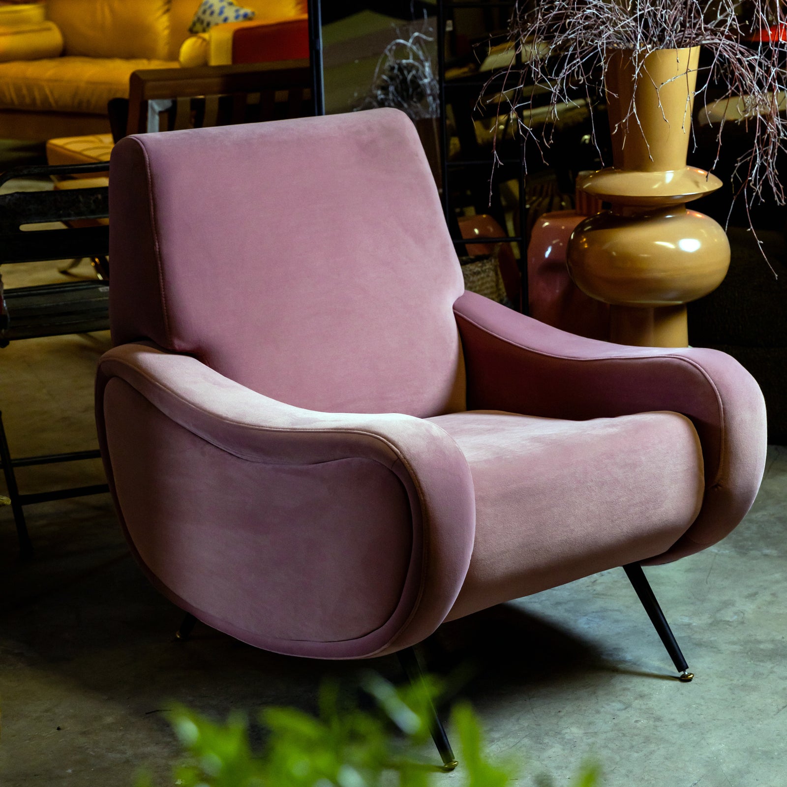 Lady Armchair Powder Pink Velvet