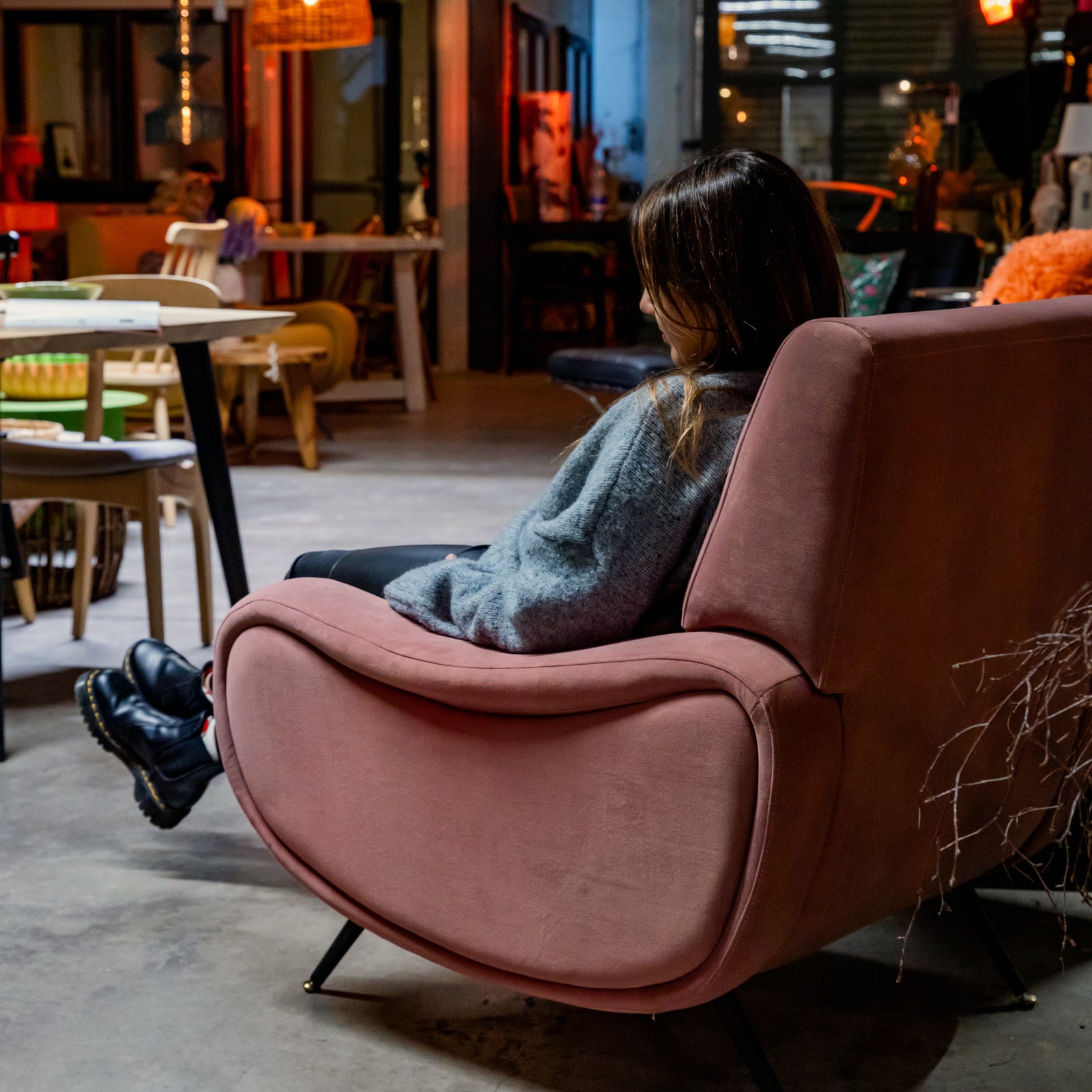 Lady Armchair Powder Pink Velvet