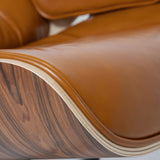 Iconic Lounge Chair and Ottoman - Rosewood & Tan Brown Leather