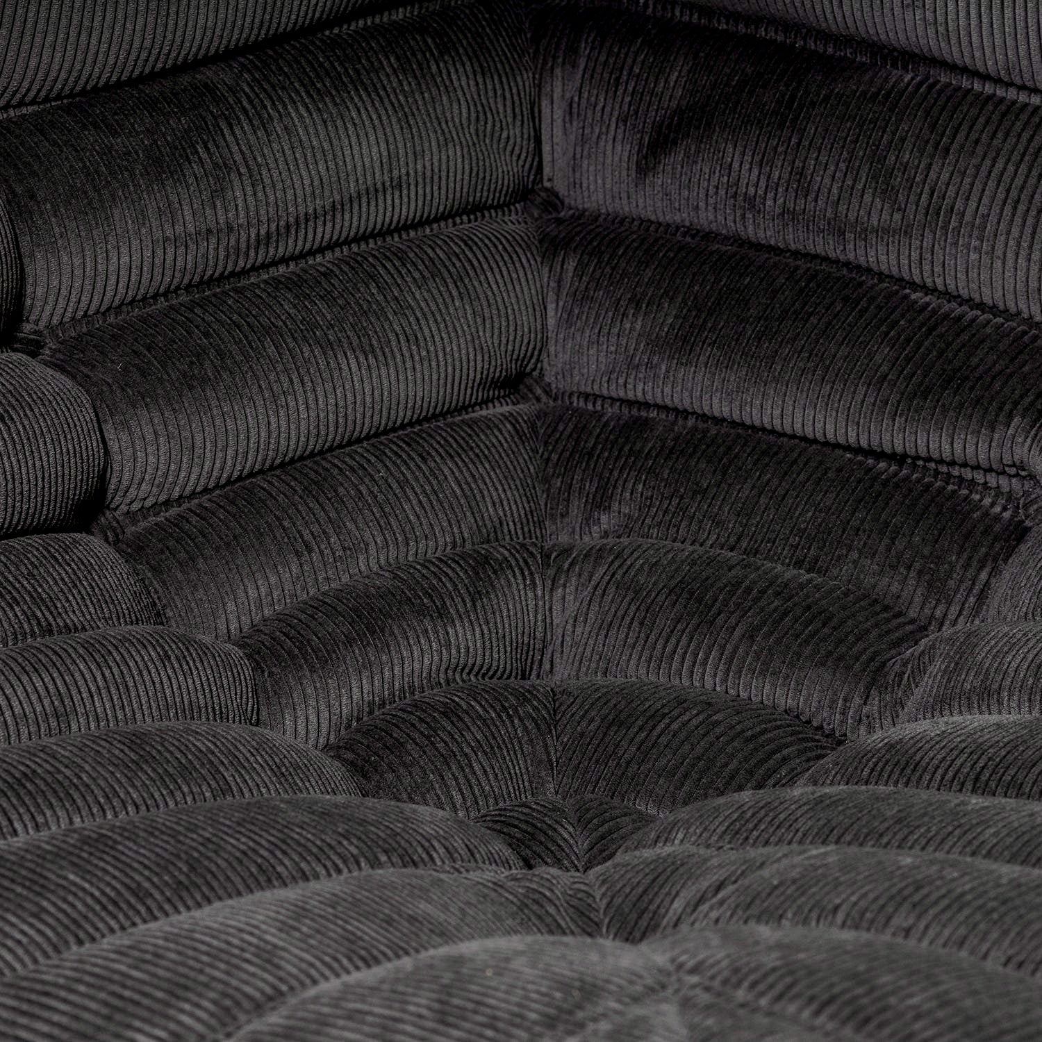 Togo Style Sofa Charcoal Grey Corduroy Corner