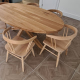 Solid Oak Oval Dining Table/ Star Frame by Strachel A.F.