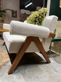 Pierre Jeanneret Style Easy Sofa Boucle White