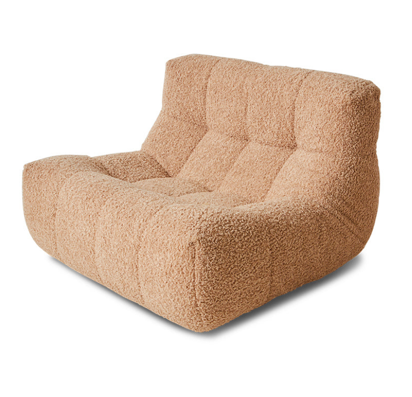 HKliving Lazy Lounge Chair Frizz, Beige