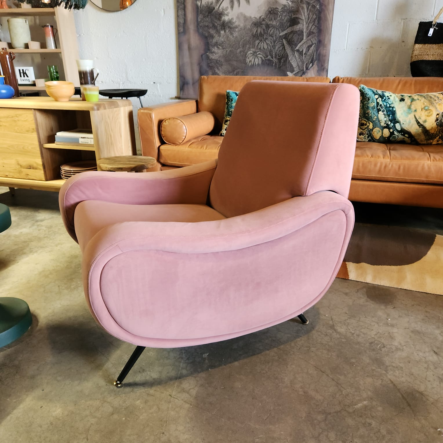 Lady Armchair Powder Pink Velvet