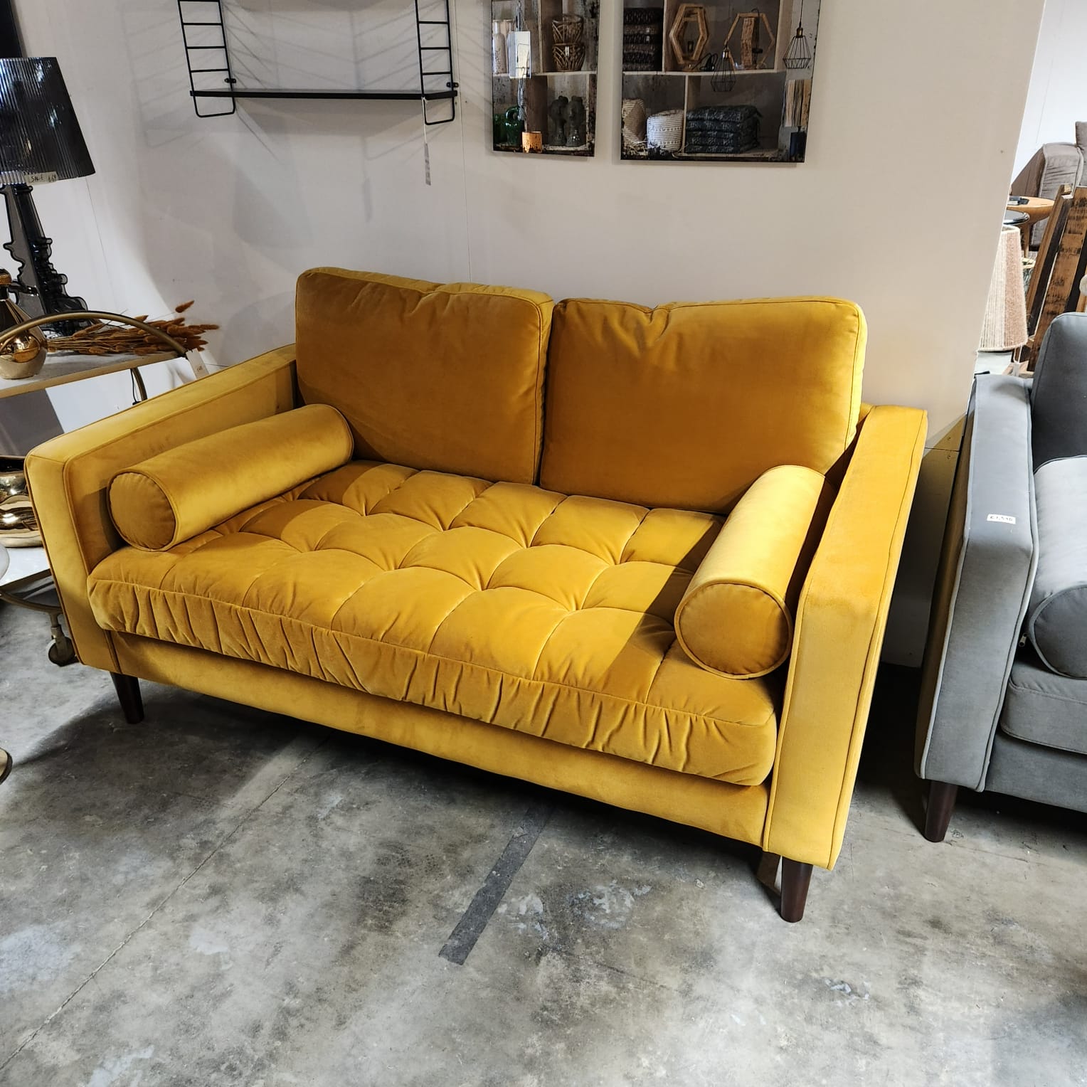 Ashfield 2 Seater Sofa Ochre Velvet