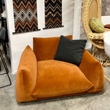 Marenco Style Armchair Burnt Orange Velvet 1 Seater