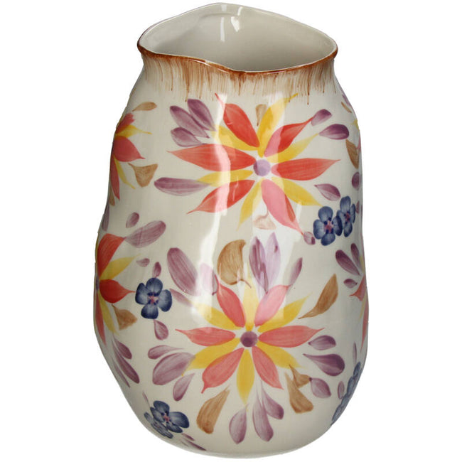 Vase Flowers Fine Earthenware Multi