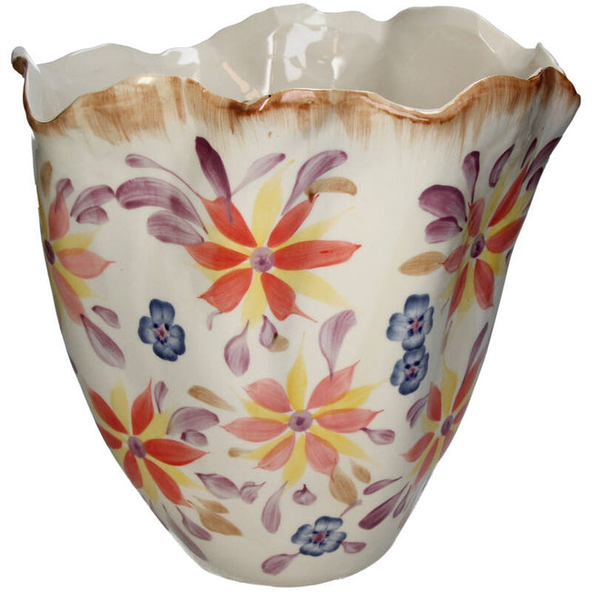 Vase Flowers Fine Earthenware Multi