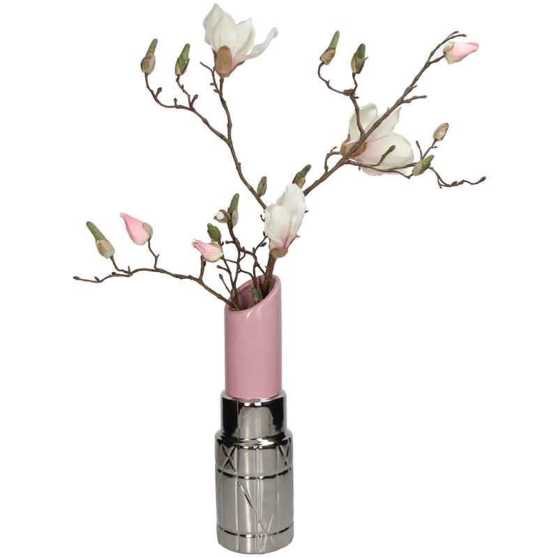 Vase Lipstick Fine Earthenware Multi 10x10x35cm