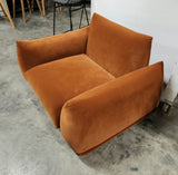 Marenco Style Armchair Burnt Orange Velvet 1 Seater