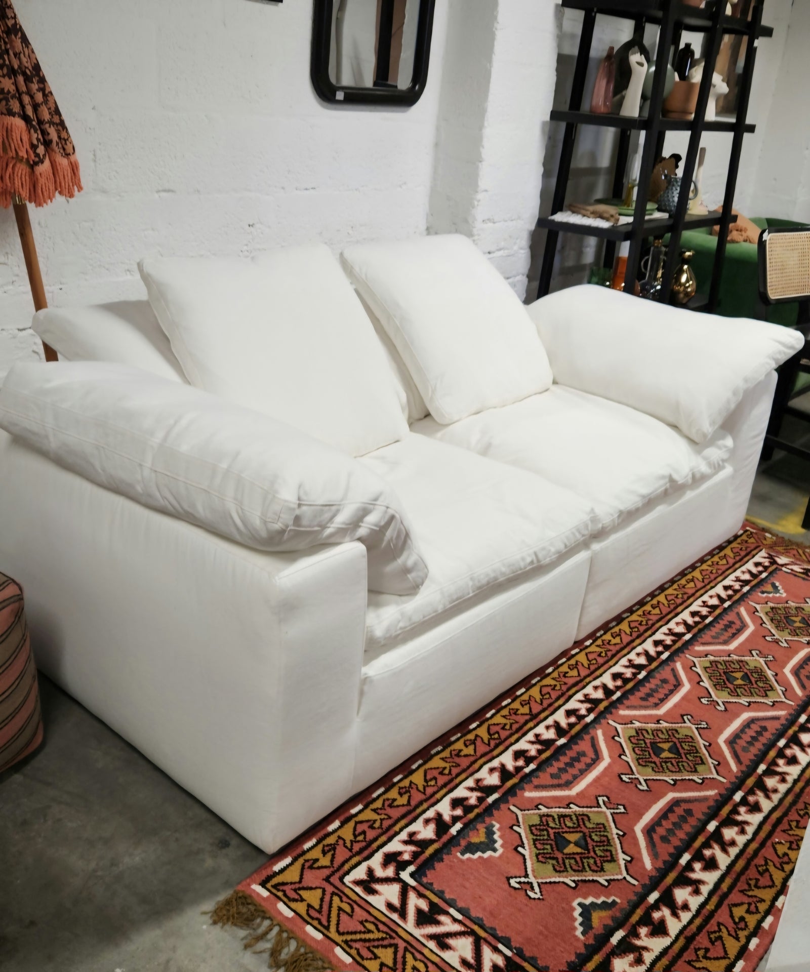 Cloud Sofa White Linen 2 Seater