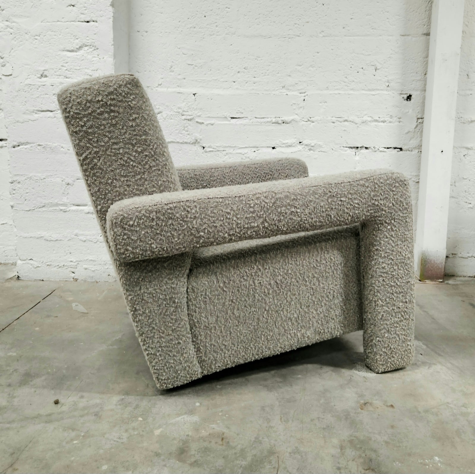 Utrecht Style Armchair Grey Boucle