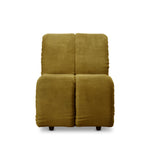 HKliving Wave Couch: Element Middle Small Royal Velvet, Olive