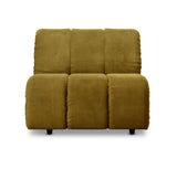 HKliving Wave Couch: Element Middle Royal Velvet, Olive