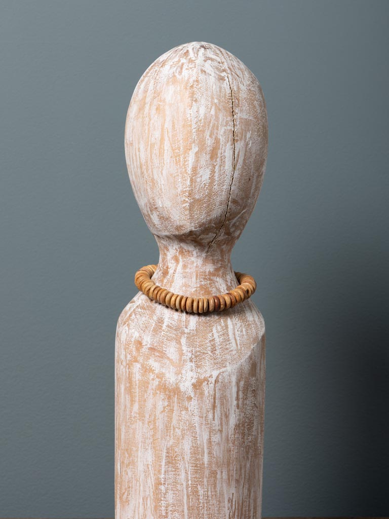 Female Bust Log With Necklace